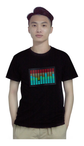 Playera Led Activada Por Sonido Para Hombre, Luz Intermiten