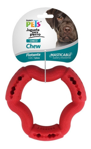 Juguete Masticable Perro Flotante Chew Chico Fancy Pets Color Rojo