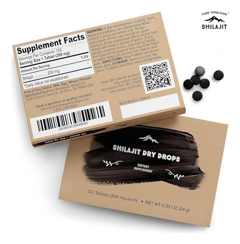Gotas Secas Puras De Shilajit Do Himalaia, Shilajit Natural