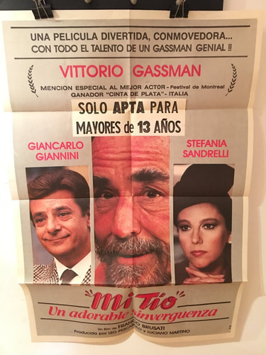 Afiche De Cine Original - Mi Tio