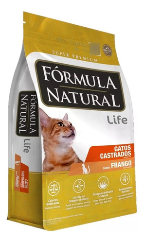 Ração Gatos Castrados Super Premium Life 7kg Sabor Frango