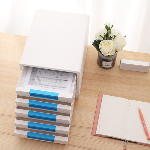 Organizador De Escritorio Archivero 5 Gavetas Deli Rio Color Azul