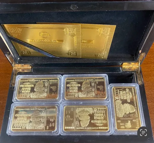 15 Lingotes Zimbabwe 100 Trillones En Caja
