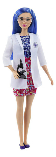 Barbie Profissões Cientista Cabelo Azul E Jaleco Mattel Sj