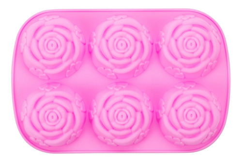 Motzu 6 Cavidades Flores De Rosa Silicona Cubo De Hielo Dulc