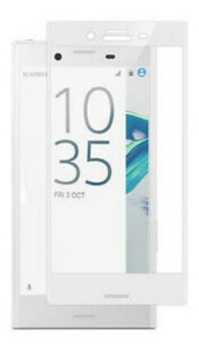 Protector Vidrio Borde Blanco Compatible Con Sony Xperia X