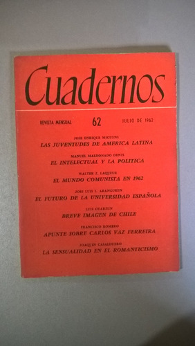 Cuadernos Del Congreso Por La Libertad De La Cultura 62