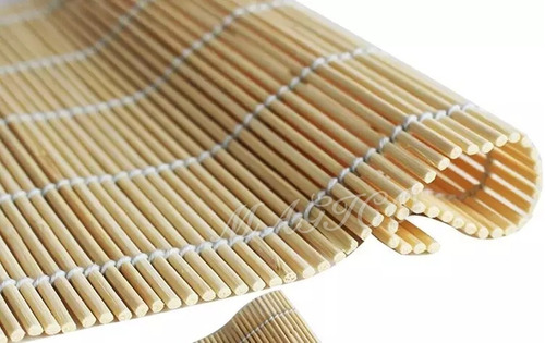 Imagen 2 de 2 de Esterilla Plana Bambú Varas Para Sushi 24 X 24 Cm