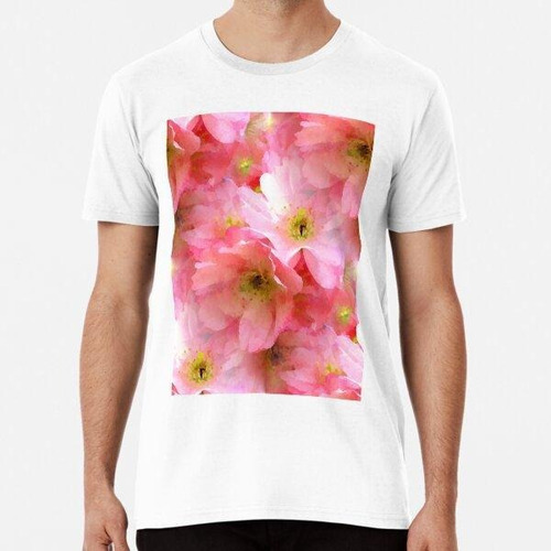 Remera Flores De Primavera En Melocotón Algodon Premium 