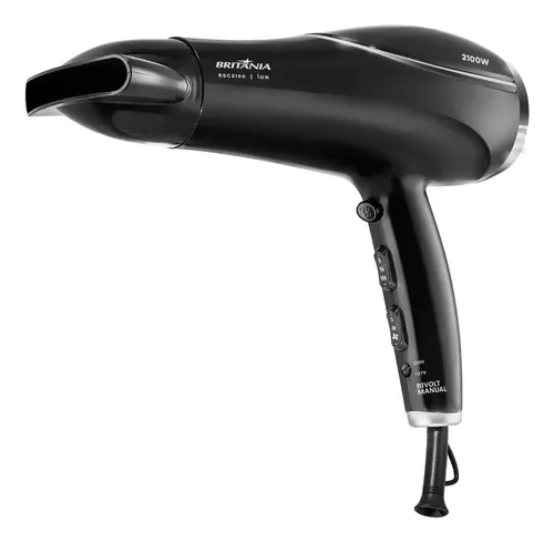 Secador de Cabelos Britânia Tourmaline Íons 2100w Bsc2150 Bivolt Preto 127/220v — R$ 139,58 em Mercado Livre