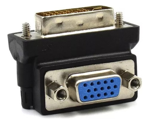 10x Adaptador Em L 90º - Dvi - D 24+5 Macho Para Vga Fêmea