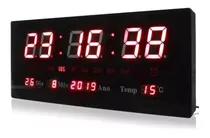 Comprar Relógio De Parede Led Digital Grande 46cm Termômetro Data