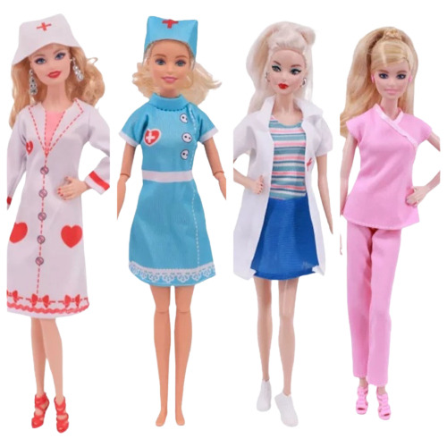 Muñecas Set 4 Uniformes Personal Médico N°2 Estilo Barbie