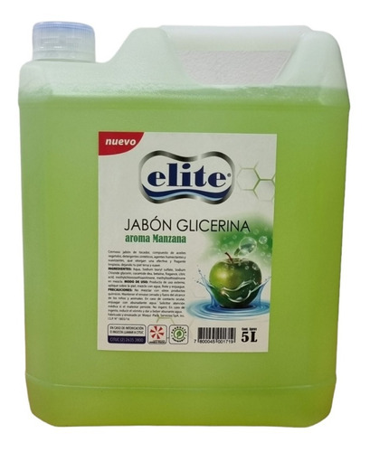 Jabón Líquido Con Glicerina Aroma Manzana Y Ph Neutro 5 L