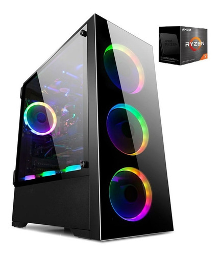 Equipo Pc Gamer Ryzen 7 5800x 16gb 240gb Ssd Rtx3060 Oc 12gb