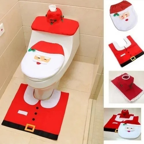 Set De Baño Viejo Pascuero 3 Piezas Adorno Navidad