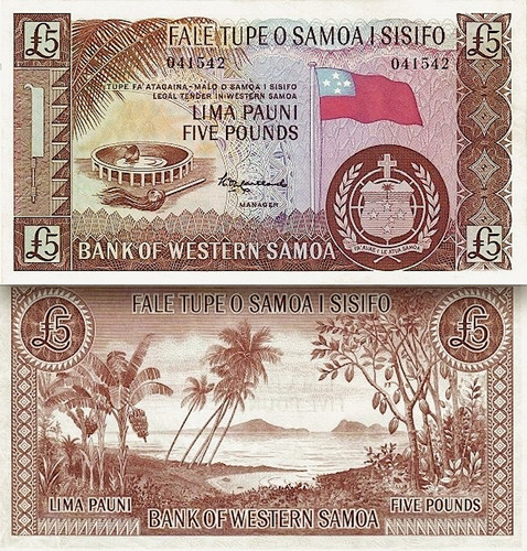Billete De Samoa Occidental De 5 £ Sin Circular 2020 Oceanía