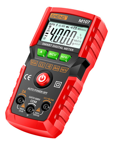 Multímetro Digital Aneng M107 4000 Cuentas Ncv Tester Univer