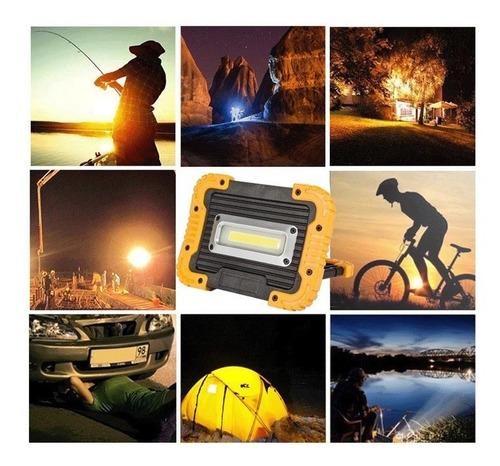 Imagen 8 de 10 de Reflector Led Portatil Recargable 10w Usb Luz Fria Jieli