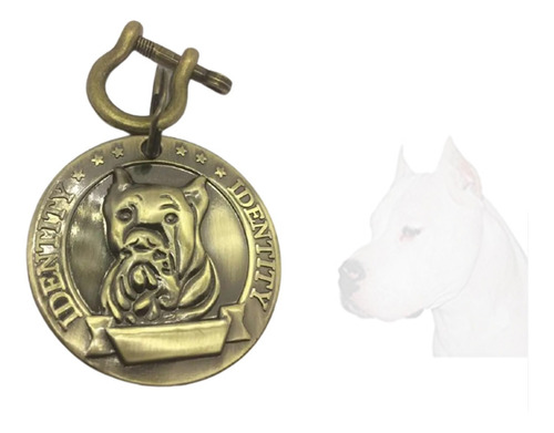 Placa Chapa Perro Dogo Argentino Para Grabado Identificador