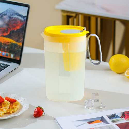 Jarra De Agua Sin Con Colador 2200ml Para Té Amarillo