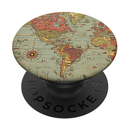 Mapa Del Mundo Diseño De Viaje Globo Fondo Popsockets Hfl2c