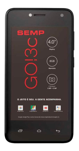 Smartphone Semp Go 3c 4018 Android 8.0 Oreo 8gb Preto