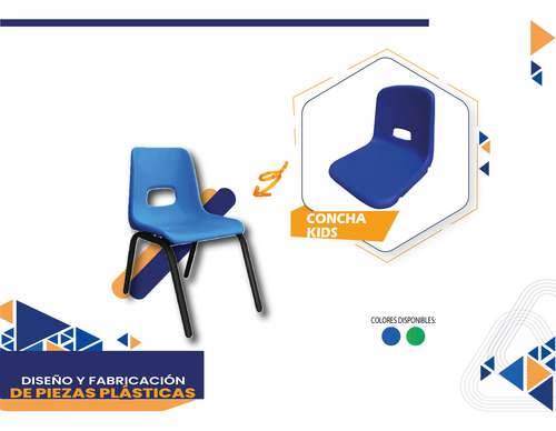 Concha Para Silla Infantil Kids (4 Piezas) Color Azul Azul