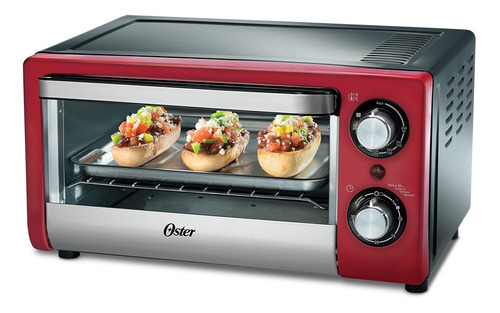 Horno De Mesa Eléctrico Oster Compact Tssttv10l 10l Rojo 127