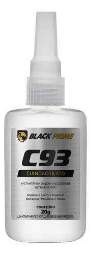 Adesivo De Cianoacrilato Black Prime C93 20g