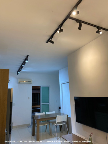 Kit Trilho De Sobrepor Com Spots Led 10m + 20 Spots Preto/br