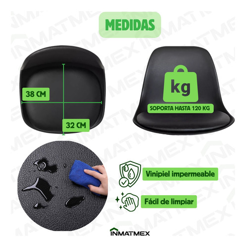 Silla Banco Eames Taburete Ideal Para Barra Comedor 1 Pieza