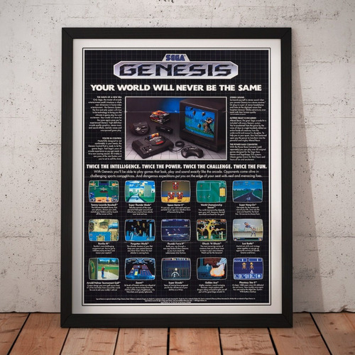 Cuadro Gamer - Sega Genesis - Poster Fan Retro