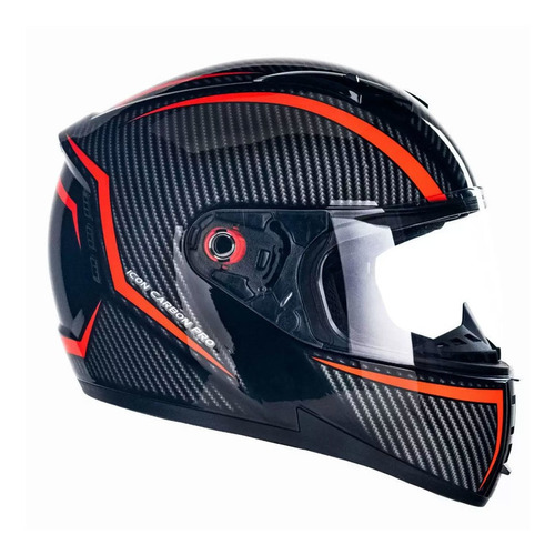 Capacete Peels Icon Carbon Pró Preto/vermelho