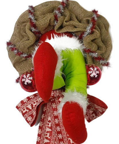 2024 Corona De Felpa Grinch De Navidad For Decoración De