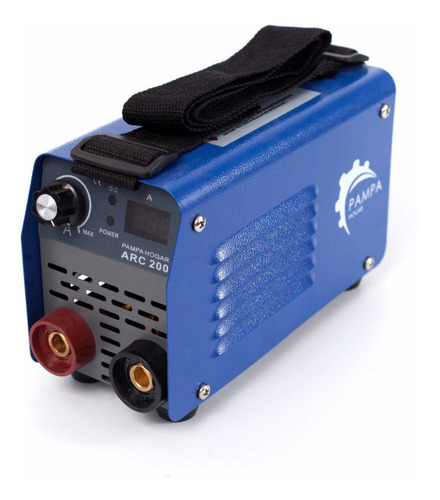 Soldadora Inverter Arc 200 Display Pampa + Escuadras Magnet. Color Azul