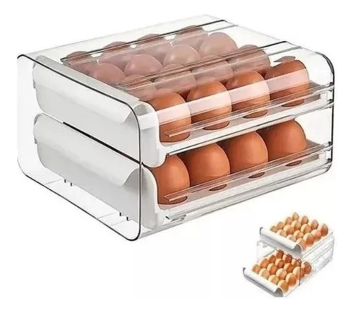  Canasta Porta Huevos Organizador X24 Con Tapa Cocina Blanco