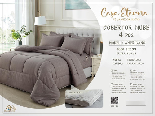 Cobertor Nube 4 Piezas Colores Lisos King Coral Claro