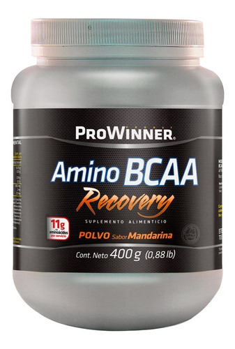 Imagen 1 de 2 de Suplemento Amino Bcaa  Recovery Polvo (400 Gr) - Prowinner Sabor Mandarina