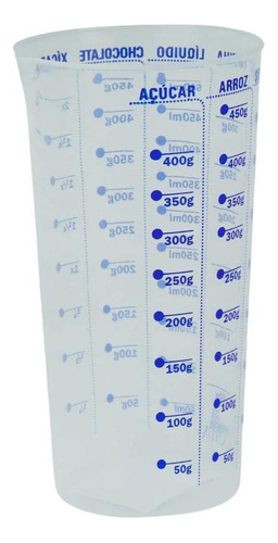 Jogo 02 Copo Medidor 500ml Medidas Plastico Dosador Receitas