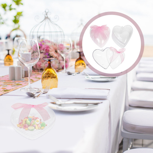 Caja De Regalo Transparente Con Forma De Corazón Para Carame