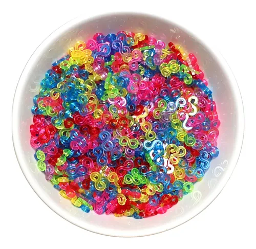 Recarga De Gomas Elásticas Rainbow Loom - 600 Unidades En Color Verde Limón, Incluye 24 Cierres