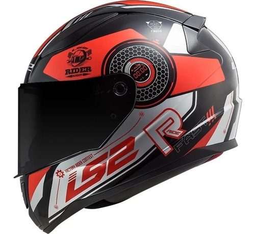 Capacete Moto Ls2 Rapid Ff353 Stratus Vermelho Loja Fxm Cor STRATUS PRETO VERMELHO Tamanho do capacete 56/S