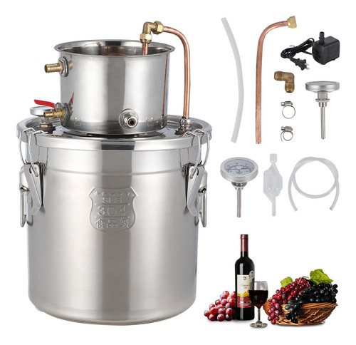 Kit De Destilación De Alcohol Takywep 30l Con Termómetro