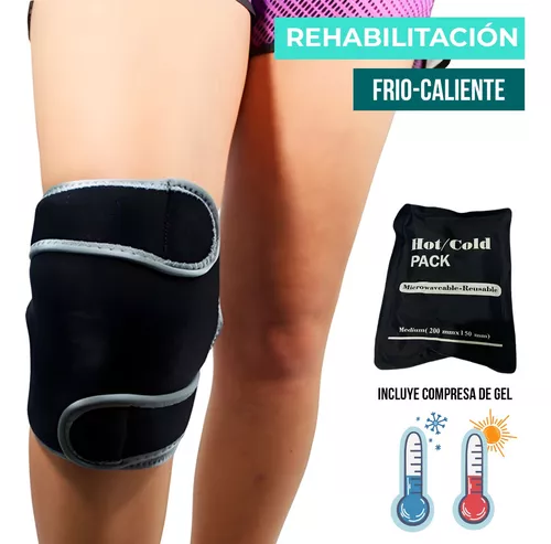 Bolsa de hielo para rodilla, rodillera con almohadilla de gel para terapia  de calor y frío, rodillera de compresión de hielo ajustable para