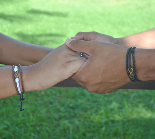 Pulseira Casal Infinito Presente Dia Dos Namorados Ajustável