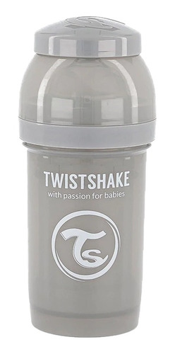 Mamadera Twistshake Anti-cólico 180ml Gris Pastel