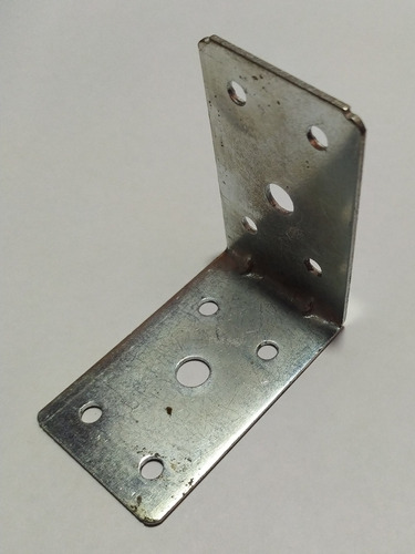 6 Herrajes Angulo Perforado 6,5 X 6,5 X 4 Cm Galvanizado.