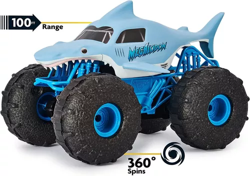 Carro de controle remoto Monster jam Megalodon anfíbio