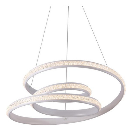 Lustre Pendente Nordecor Kile Cristal 2341 Branco Led Bivolt